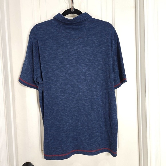 Nat Nast Mens Polo Shirt Navy Blue Cotton Polyester Knit Golf Pullover Top Sz L - Picture 2 of 8